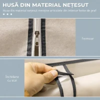 HOMCOM Dulap Textil cu 8 Rafturi și 2 Bare, Economisitor de Spațiu pentru Dormitor, 125x43x162,5 cm, Gri Deschis(m-5)