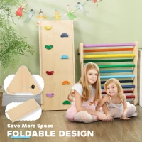 AIYAPLAY Gioco da Arrampicata con Triangolo e Pannello Scivolo ed Arrampicata, per Bambini 18-48 Mesi, Multicolore(m-7)