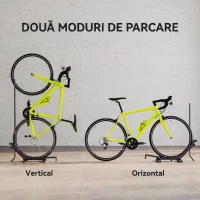 SPORTNOW Rastel pentru Biciclete Reglabil cu Tub de Suport, din Oțel și Plastic, 75x41x71-81 cm, Negru(m-4)