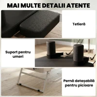 SPORTNOW Reformer Pilates Pliabil pentru Acasă cu 2 Benzi Elastice, Alb(m-8)