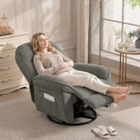 HOMCOM Relaxsessel Fernsehsessel mit Liegefunktion, Drehbarer Ruhesessel mit Wippfunktion, für Wohnzimmer, Schlafzimmer(m-9)