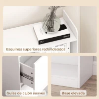 HOMCOM Estantería para Libros Alta y Estrecha con Panel Perforado 2 Cajones 8 Compartimentos Abiertos 120x30x200 cm Blanco(m-6)