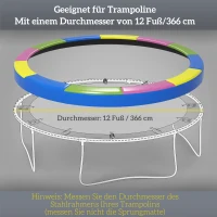 SPORTNOW Ersatz-Randabdeckung für Trampoline, wasserfest, reißfest, Ø366 cm, bunt(m-4)
