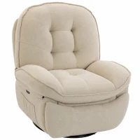 HOMCOM Relaxsessel Fernsehsessel mit Liegefunktion, Drehbarer Ruhesessel mit Wippfunktion, für Wohnzimmer, Schlafzimmer(m-12)