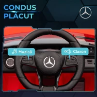 AIYAPLAY Mașină electrică pentru copii Mercedes-AMG GTR, 2 motoare, telecomandă, 3-5 km/h, roșu, 3-6 ani(m-6)