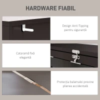 HOMCOM Birou Modern Pliabil cu Bibliotecă și Tablă, din Lemn și Metal, 98x51x153 cm, Maro(m-4)