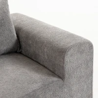HOMCOM Canapé 3 Places en Chenille 220 cm, Canapé Salon Moderne avec Assise et Accoudoirs Larges, 3 Coussins, Gris(m-12)