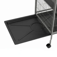 PawHut Cușcă pentru Iepuri cu 4 Intrări pe Niveluri Multiple cu Hamac, din Oțel și PP, 80x52x159 cm(m-9)