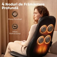 HOMCOM Scaun de Masaj cu Încălzire, Shiatsu și Frământare pentru Spate, Vibrație pentru Șolduri și Coapse, Negru(m-5)