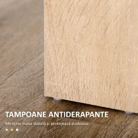 HOMCOM Masă de sufragerie modernă din lemn pentru 4-6 persoane, 120x69x75cm, culoare negru și lemn(m-7)