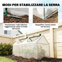 Outsunny Serra da Giardino a Casetta con Copertura in PE, Serra per Orto con Picchetti e Bordi Estesi per Piante e Fiori, 120x60x60cm, Bianco(m-8)