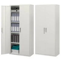 HOMCOM Armadio da Ufficio a 5 Livelli con 4 Ripiani Regolabili, in Acciaio, 80x40x180 cm, Bianco(m-11)