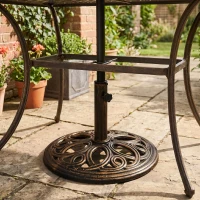 Outsunny Sonnenschirmständer aus Gusseisen 11,5 kg Schirmständer für Sonnenschirm Schirmstangen 38 mm/48 mm rund Sonnenschirmfuß für Garten Terrasse Balkon Bronze Ø45 x 33,5H cm(m-2)