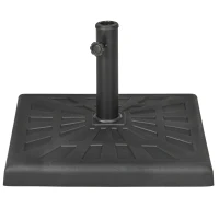 Outsunny Zwarte Parasolvoet - Weerbestendige Parasolhouder - Parasolstandaard, 51 cm x 51 cm x 32H cm(m-10)