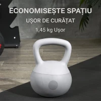 SPORTNOW Gantera kettlebell cu maner larg 8 kg, gantere pentru antrenamente de rezistenta, exercitii pentru imbunatatirea conditiei fizice, antrenamente pentru rezistenta si de baza(m-8)