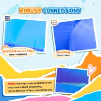 Outsunny Kids Bouncy Castle with Double Slides Pool Trampoline Climbing Wall w/ Blower(m-21)