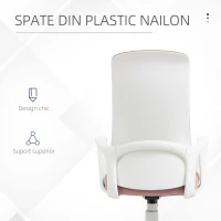 Vinsetto Scaun de birou ergonomic și tapițat, cu înălțime reglabilă și balansare, 62x56x110-119,5 cm, roz(m-6)