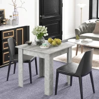 HOMCOM Square Dining Table, Modern Small Dining Table with Faux Cement Effect, Space Saving, Non-slip Foot Pads, Cement Grey(m-6)
