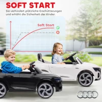 AIYAPLAY Elektro-Kinderauto, 12V Audi Q8, 3-5 km/h, Fernsteuerung, Scheinwerfer, Musik, Schwarz(m-7)