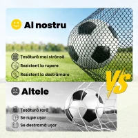 SPORTNOW Poartă de Fotbal 3x2 m, cu Plasă Rezistentă și Cadru Metalic Stabil, Negru(m-5)