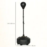SPORTNOW Punching Ball de Podea cu Bază Reumplută și Ventuze, Înălțime Reglabilă 145-180 cm, Negru(m-3)