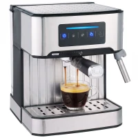 HOMCOM Espresso Machine, 20-Bar Cappuccino Coffee Maker with Frother Wand, 1.6L Tank, Single/Double/Manual Shot, LED Touch(m-15)