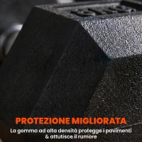 HOMCOM Set di Manubri Palestra, 2x8 kg, con Impugnatura Antiscivolo, Allenamento Forza Fitness Casa, Nero(m-4)