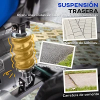 AIYAPLAY Moto Eléctrica para Niños 12V con 2 Motores Suspensión Trasera Ruedas de Apoyo Desmontables Música Niños 3-6 Años Azul(m-8)