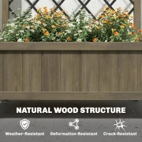 Outsunny Raised Garden Bed with Metal Trellis, Wooden Elevated Planter Box w/Lockable Wheels, Outdoor Raised Planter, Carbonised(m-6)