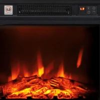 HOMCOM Lareira Elétrica 1800 W, Efeito Chama com 3 Níveis de Luminosidade, Lareira Falsa com Manto, Efeito Madeira Branco(m-10)