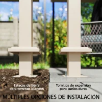 Outsunny Pérgola de Pared de Jardín 3x3 m con Techo Retráctil Protección UPF30+ Drenaje Cenador de Jardín para Exterior Beige(m-6)
