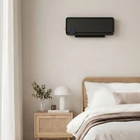 HOMCOM Riscaldatore Elettrico da Parete a 3 Modalità con Timer 12h, in PP e PA, 56x18.5x11.7 cm, Nero(m-9)