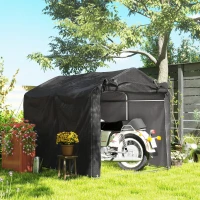 Outsunny Garagenzelt, wasserdicht Zeltgarage mit Tür, UV-beständig 220 x 157 x 165 cm Schwarz(m-2)