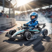 AIYAPLAY Mercedes-AMG PETRONAS F1 12 V Elektro Go-Kart für Kinder Gokart mit Lithium-Akku 2 Motoren Sanftanlauf(m-2)