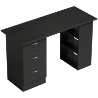 Birou PC cu 3 rafturi și 3 sertare din MDF negru