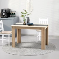 HOMCOM Masă de sufragerie modernă din lemn pentru 4-6 persoane, 120x69x75cm, culoare negru și lemn(m-10)