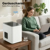 HOMCOM Tisch-Eismaschine Selbstreinigend Kompakter Eisbereiter mit Schaufel und Korb Weiß(m-7)