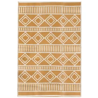 Outsunny Outdoorteppich Terrassenteppich, wetterbeständig, modernes Design, 121 cm x 182 cm x 0,3 cm, Grün + Creme(m-12)