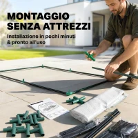 Outsunny Serra da Giardino a Casetta con Copertura in PE, Serra per Orto con Picchetti e Bordi Estesi per Piante e Fiori, 120x60x60cm, Bianco(m-6)
