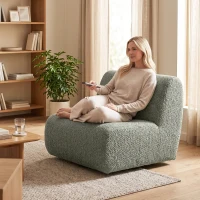 HOMCOM Draaibare loungestoel met chenille-look, brede zitting, voor woonkamer, slaapkamer, grijs(m-9)