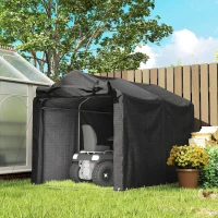 Outsunny Garagenzelt, wasserdicht Zeltgarage mit Tür, UV-beständig 220 x 157 x 165 cm Schwarz(m-10)