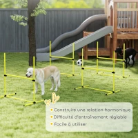 PawHut Agility sport pour chiens set de 4 obstacles professionnels avec système de maintien au sol sac transport fourni(m-7)