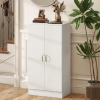 HOMCOM Dulap pentru pantofi cu 6 rafturi reglabile din lemn, alb, 55x35x108 cm(m-9)