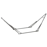 Outsunny 2-in-1 hangmatstandaard, weerbestendig, droogrek, 290 cm x 92 cm x 88 cm, zwart(m-1)