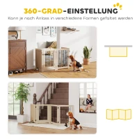 PawHut Vrijstaand huisdierhek, hondenhek met deur, 4 panelen, voor gang, trap, deurkozijn, MDF, staal(m-5)