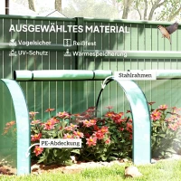 Outsunny Kas, winterbestendige foliekas met oprolbare ritsdeur 350 x 100 x 80 cm Groen(m-4)