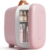 HOMCOM Mini Koelkast Beauty Fridge, 4 L Inhoud, 20,3 x 26,3 x 28 cm, Roze(m-15)