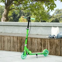 AIYAPLAY Kinderroller, Doppelte Bremsen, Metallrahmen, Fußstütze, faltbar, 3-8 Jahre, Grün(m-10)