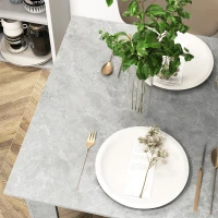HOMCOM Square Dining Table, Modern Small Dining Table with Faux Cement Effect, Space Saving, Non-slip Foot Pads, Cement Grey(m-9)