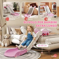 AIYAPLAY Scivolo per Bambini in HDPE con Zona di Ammortizzazione Integrata, per Divani, Letti, Età 18-48 Mesi, Rosa(m-4)